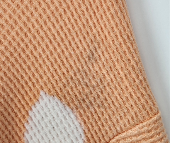 Athleta Coaster Luxe Waffle Sweatshirt Orange Bleach SZ Medium - Picture 3 of 11